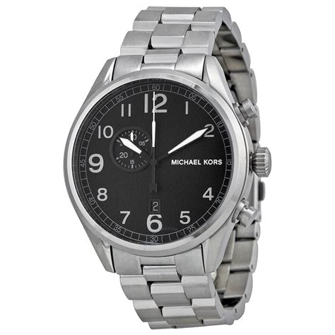 Michael Kors Mens Watch Hangar Black Stainless Steel